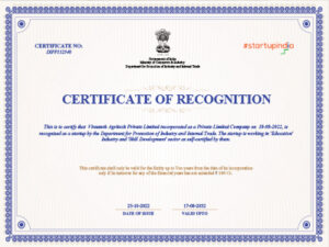 Startup India Recognition Certificate